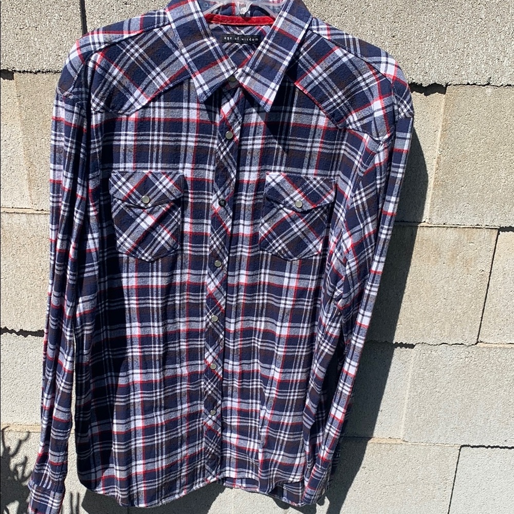 Men's Black and Red Plaid Shirt
